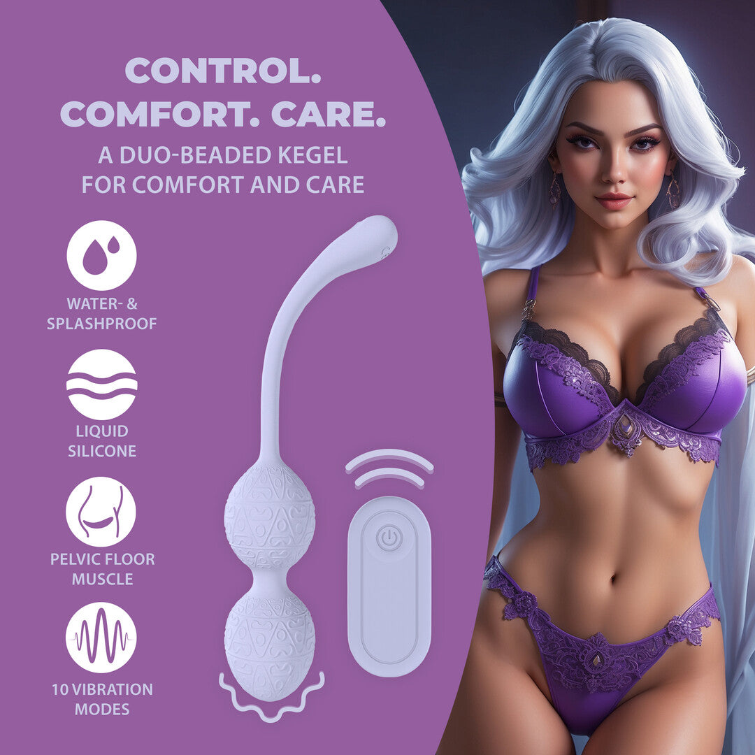 Vibrating Bead Kegel With Remote Control Lavender