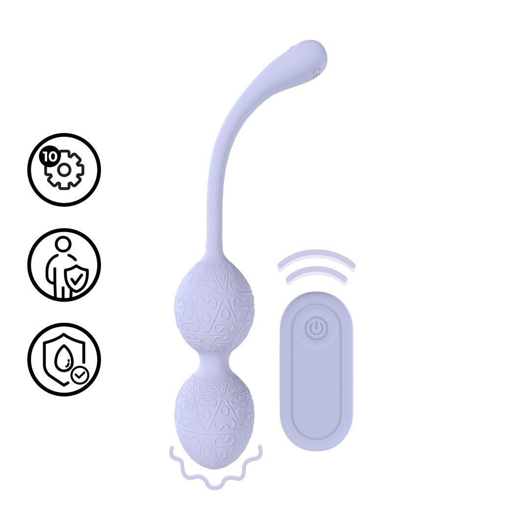Vibrating Bead Kegel With Remote Control Lavender