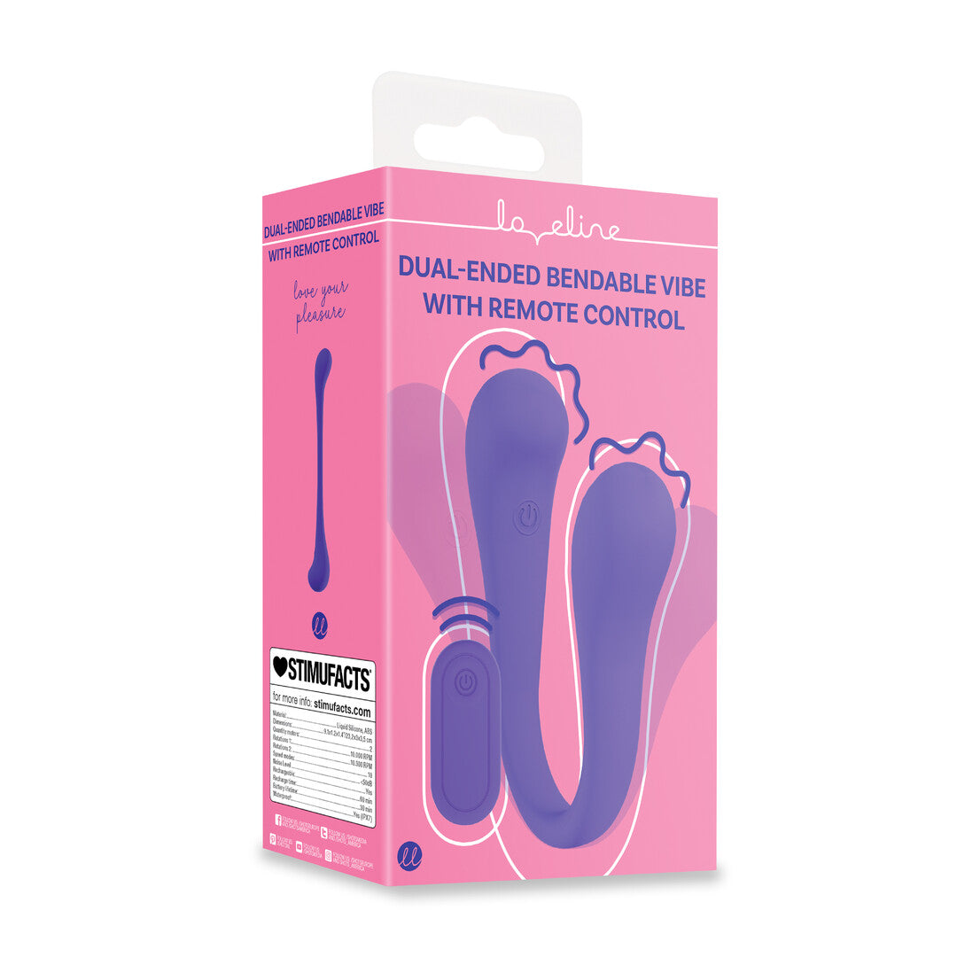 Dual Ended Bendable Vibe With Remote Control Purple