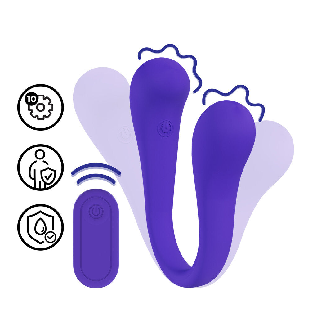 Dual Ended Bendable Vibe With Remote Control Purple