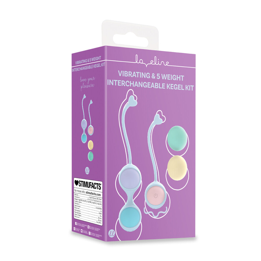 Vibrating And 5 Weight Interchangeable Kegel Kit With Remote Control Purple