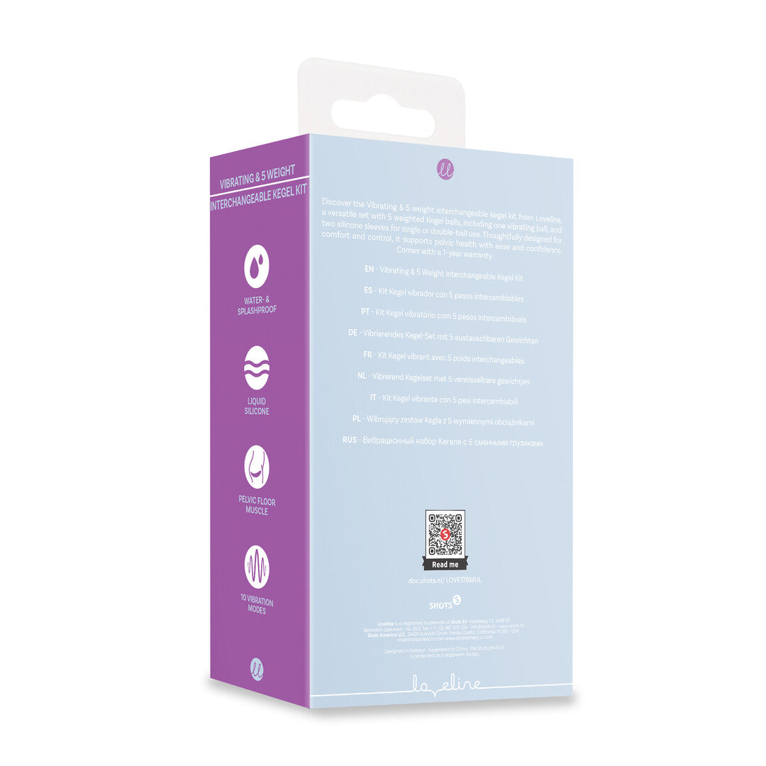 Vibrating And 5 Weight Interchangeable Kegel Kit With Remote Control Purple