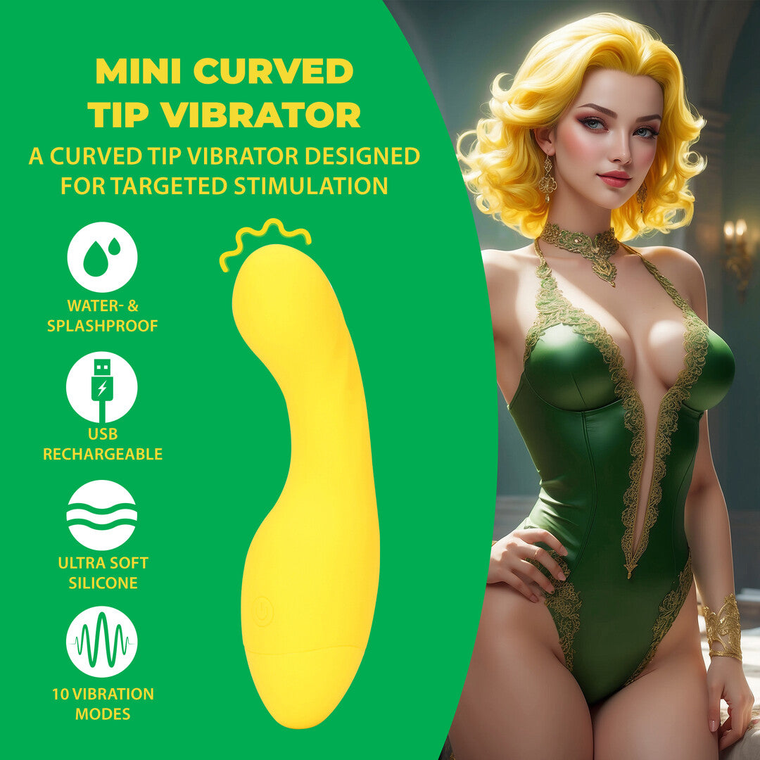 Mini Curved Tip Vibrator Flirty Banana