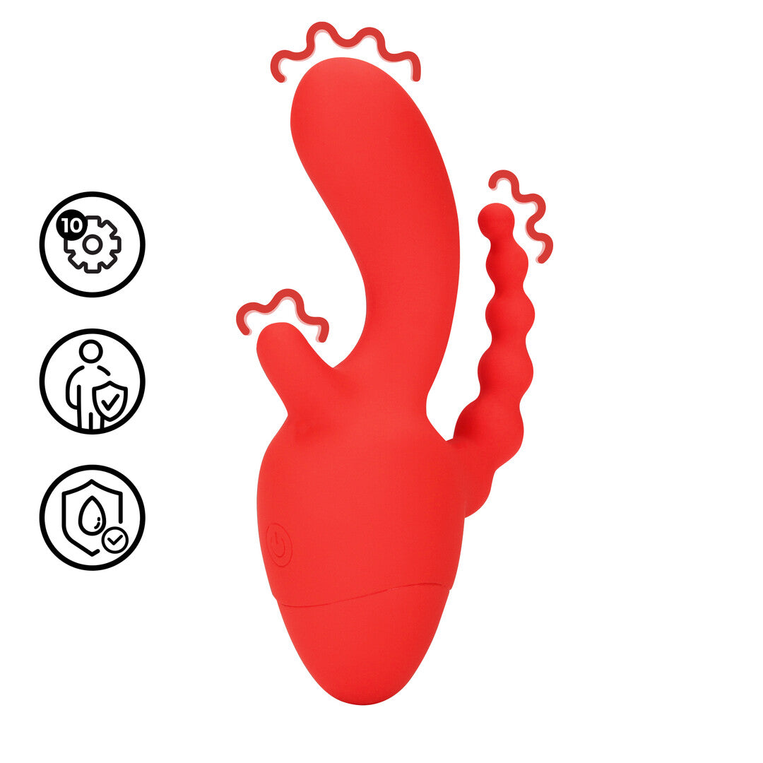 Mini Triple Stimulation Vibrator Scarlet Kiss