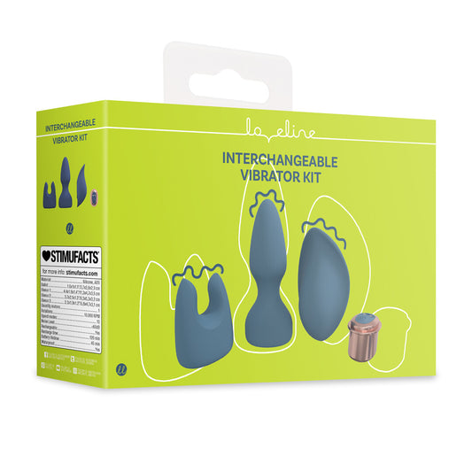Interchangeable Vibrator Kit Blue/grey