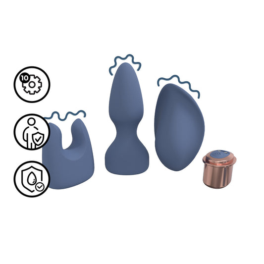 Interchangeable Vibrator Kit Blue/grey
