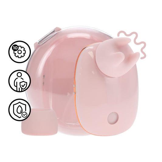 Dreamsicle Compact Airtap Vibrator With Two Head Attachments Pink