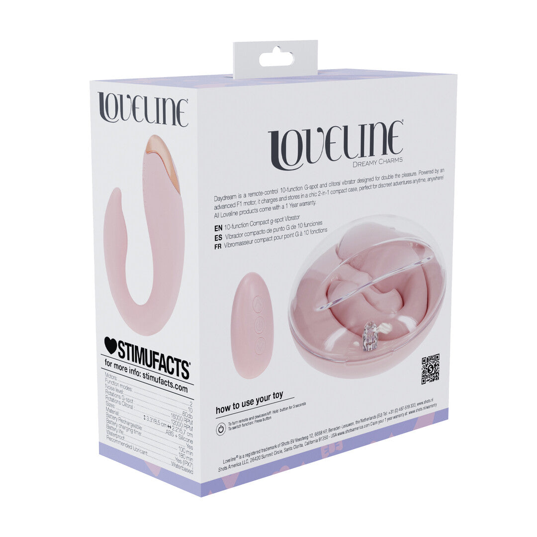Daydream Compact G Spot Vibrator With Remote Control Pink