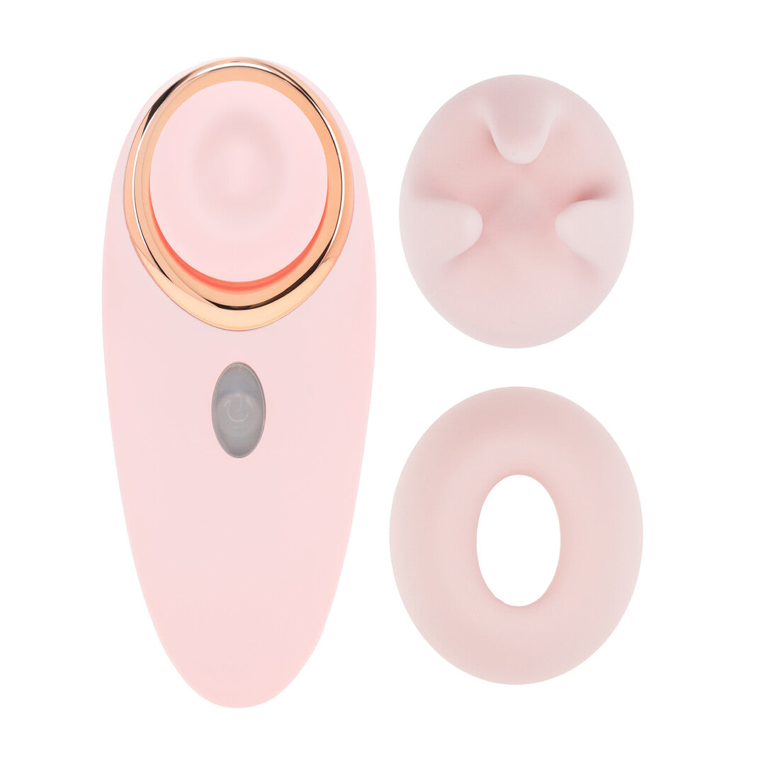 Aurie Airtap Vibrator With Two Head Attachments Pink