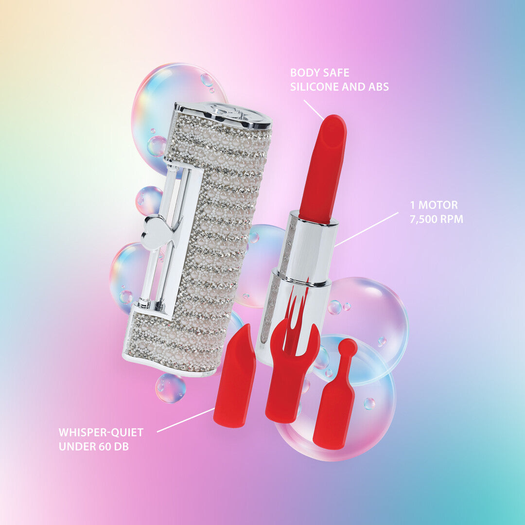 Angel Lipstick Vibrator With 4 Attachments Clear