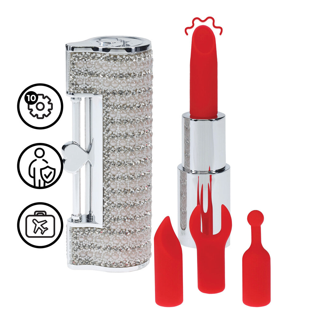 Angel Lipstick Vibrator With 4 Attachments Clear