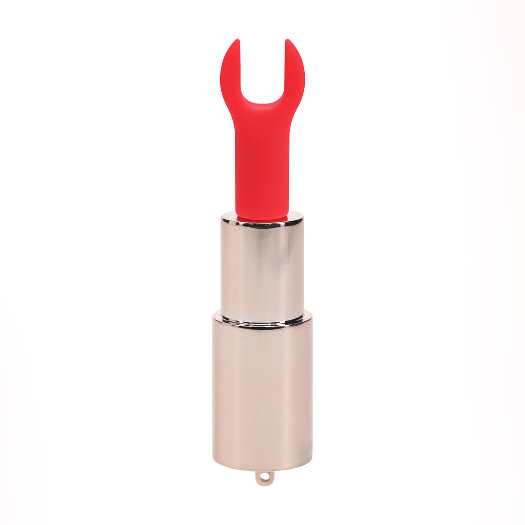 Diamond Lipstick Vibrator With 4 Attachments Iridescent