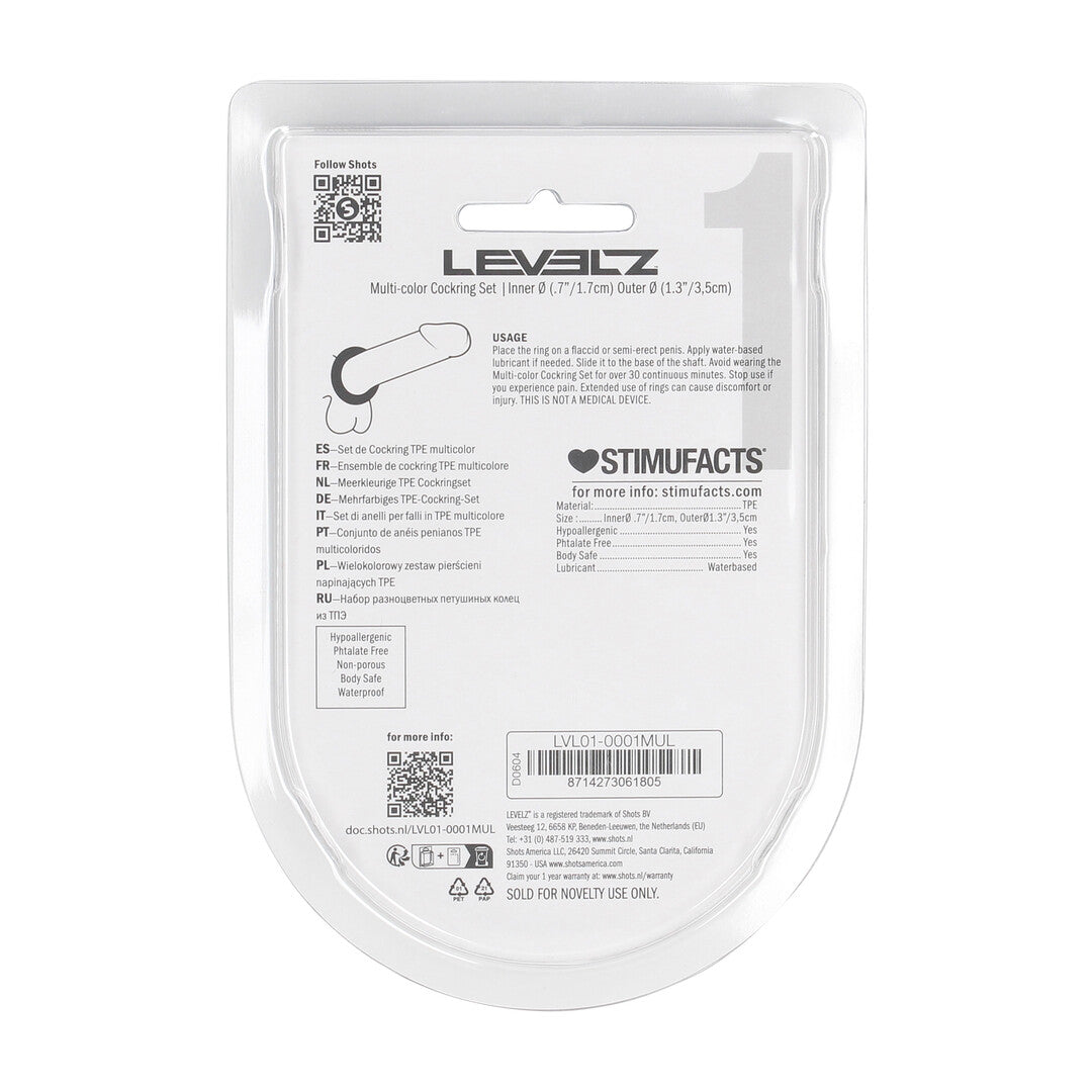 Juego De 4 Anillos Para El Pene Multicolor