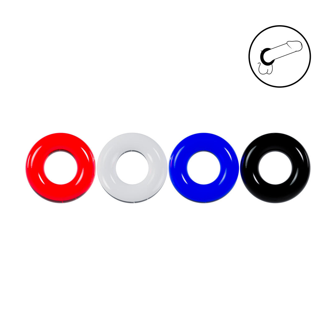 Juego De 4 Anillos Para El Pene Multicolor
