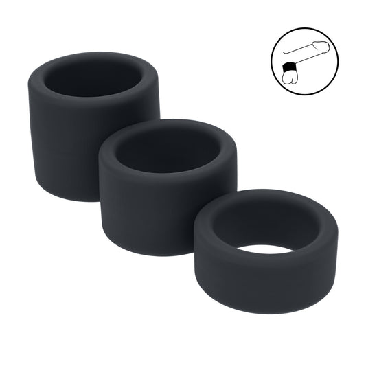 Juego De 3 Correas De Bola De Silicona Líquida S/m/l Negro
