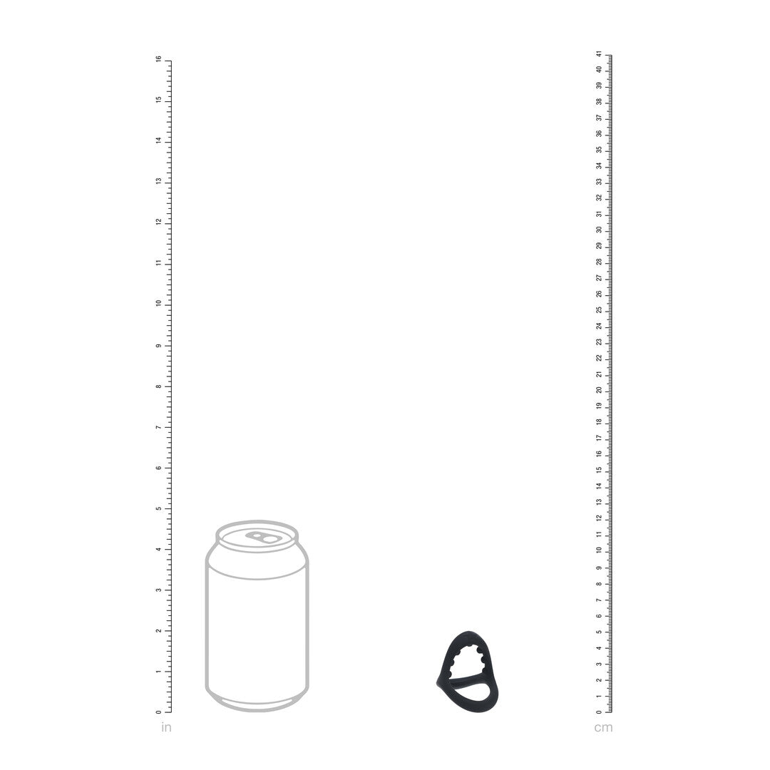 Anillo De Silicona Para Pene Y Testículos Con Agarre De Cuentas Suaves Negro