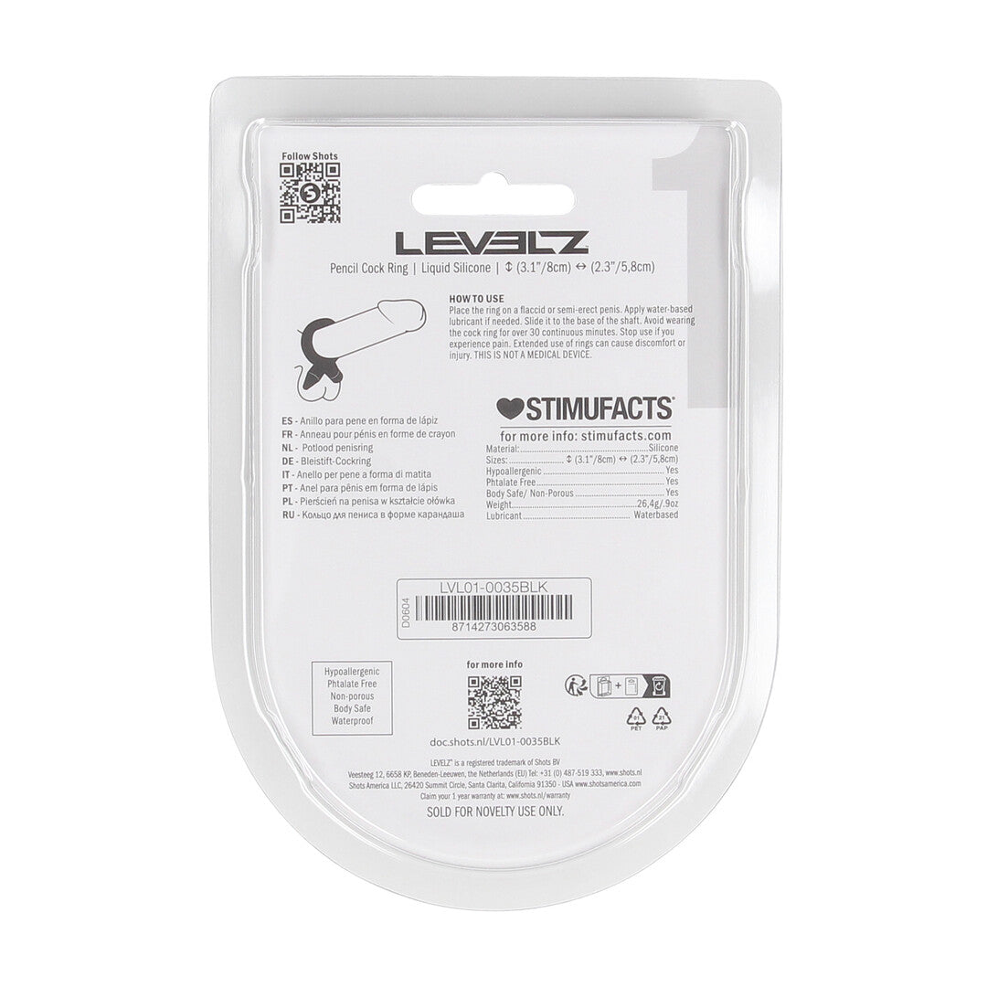 Anillo De Silicona Líquida Pencil Negro