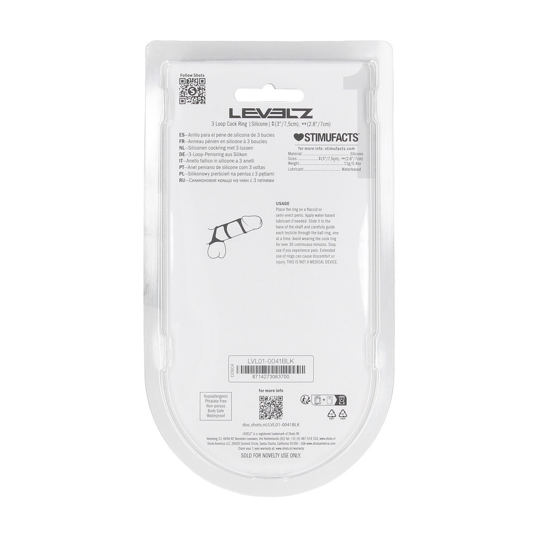 Anillo De Silicona De 3 Lazos Negro