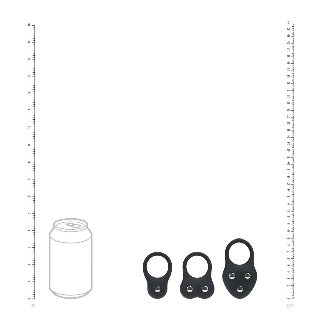 Conjunto De 3 Anillos De Entrenamiento De Silicona S/m/l Negro