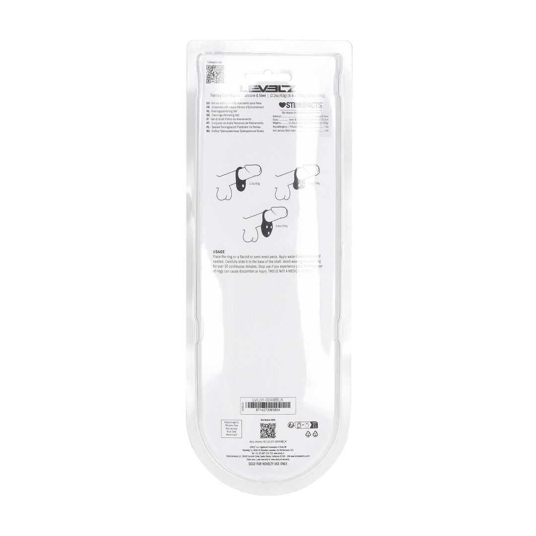 Conjunto De 3 Anillos De Entrenamiento De Silicona S/m/l Negro