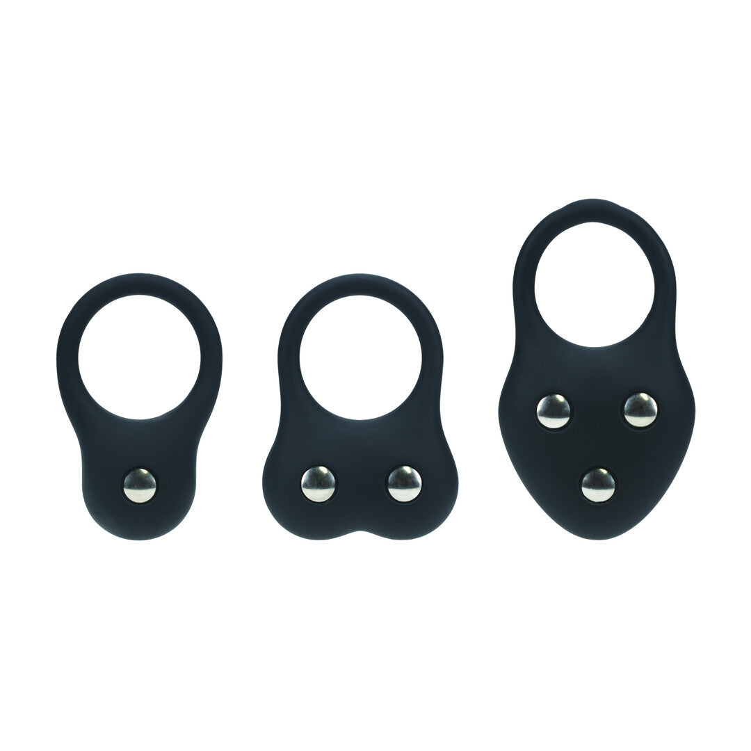 Conjunto De 3 Anillos De Entrenamiento De Silicona S/m/l Negro
