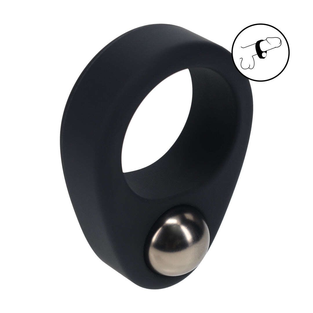 Anillo De Pene De Silicona Líquida Con Peso Único Negro