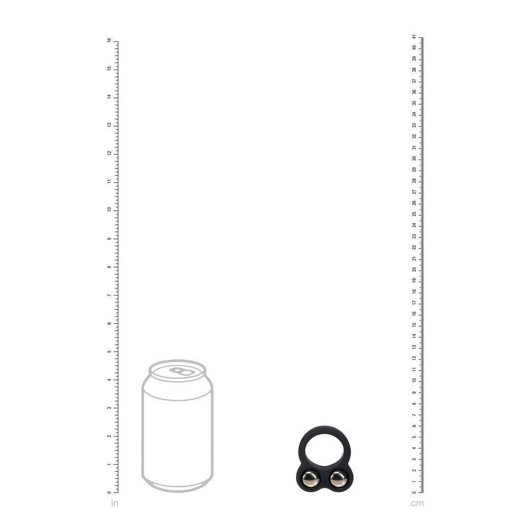 Anillo De Pene Doble Pesado De Silicona Líquida Negro