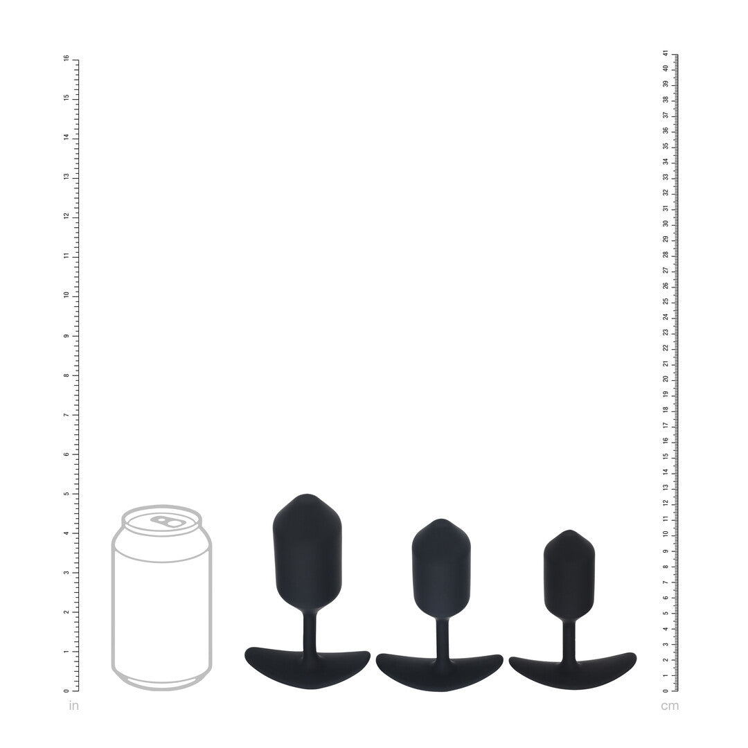 Conjunto De 3 Tapones Anales De Silicona Con Peso Negro