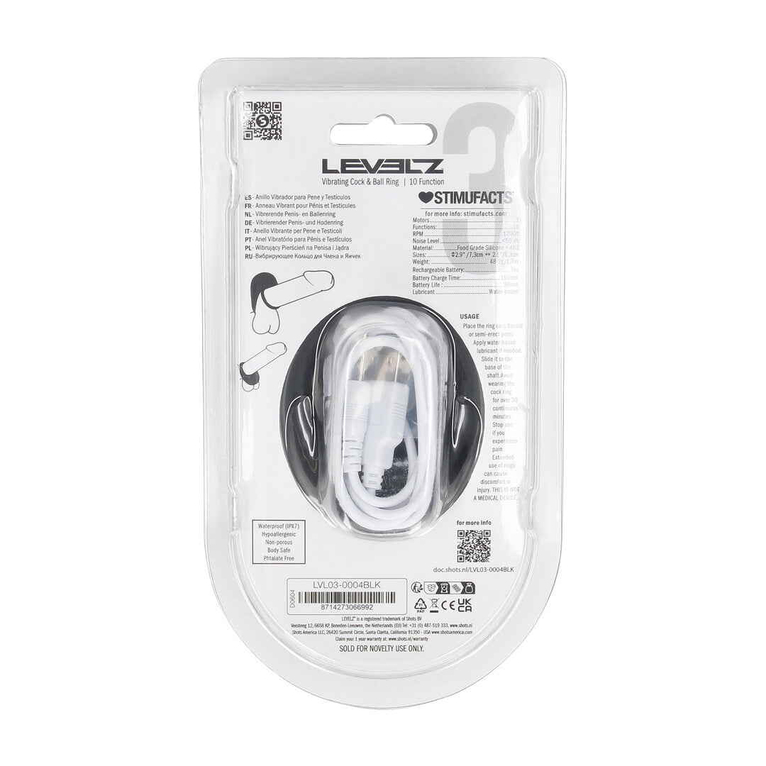 Anillo De Silicona Líquida Vibrante Para Pene Y Testículos Negro