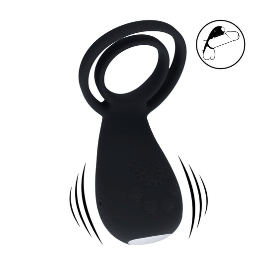 Anillo Vibrador Para Pene Y Testículos Con Estimulador De Patas Negro