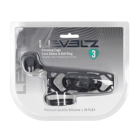 Manga De Silicona Vibrante Para Pene Y Anillo Para Testículos Negro