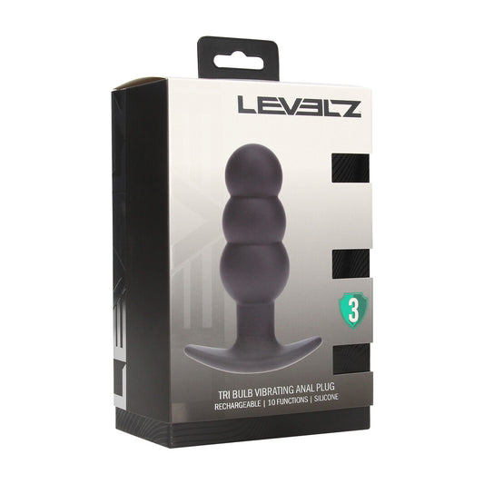 Tri Bulb Vibrador De Silicona Para El Ano Negro