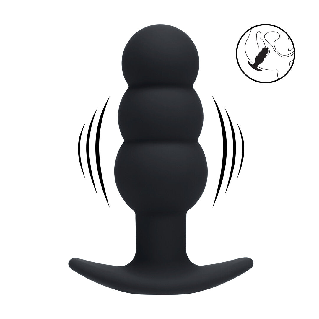 Tri Bulb Vibrador De Silicona Para El Ano Negro