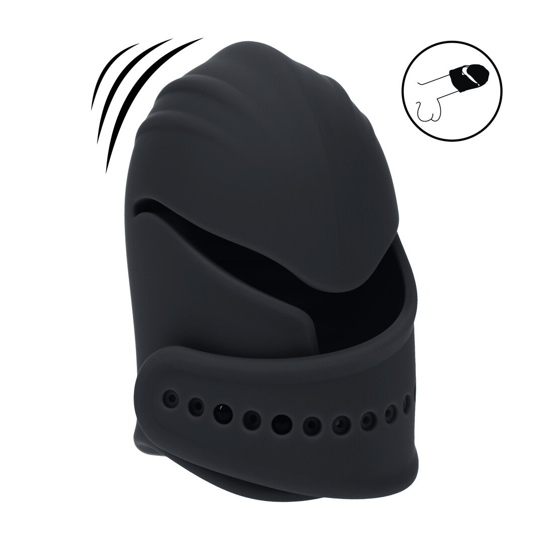 Estimulador De Cabeza De Pene De Silicona Vibrante Ajustable Negro