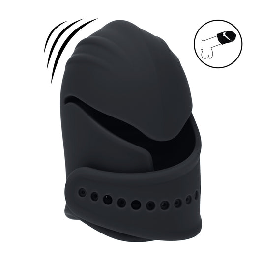 Estimulador De Cabeza De Pene De Silicona Vibrante Ajustable Negro