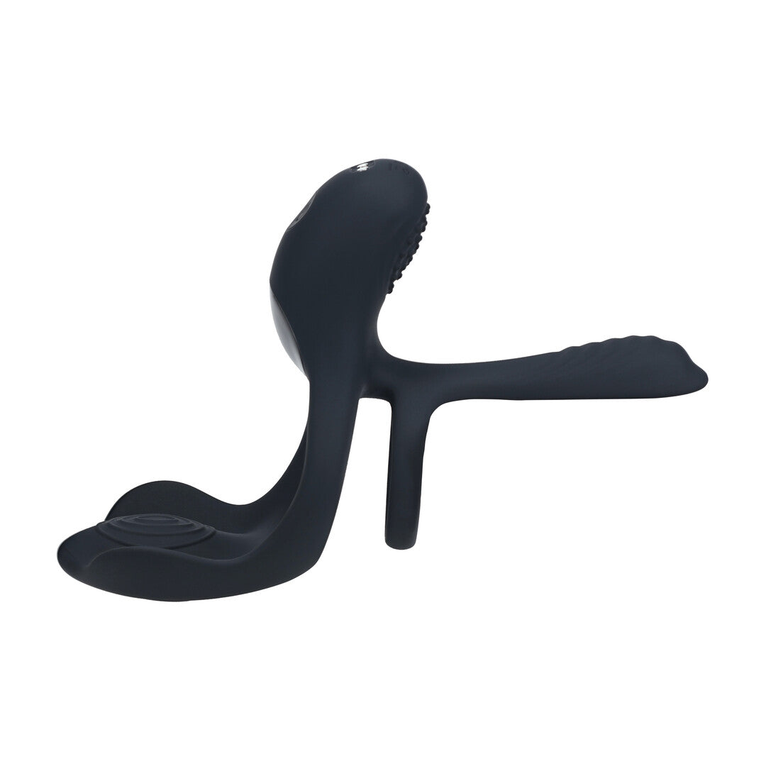 Anillo De Silicona Vibrante De Triple Motor Negro