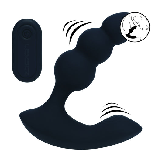 Estimulador Prostático De Silicona Líquida Vibrante Con Control Remoto De Doble Motor Negro