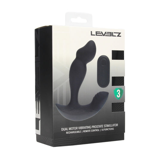 Estimulador Prostático De Silicona Líquida Vibrante De Doble Motor Con Control Remoto Negro