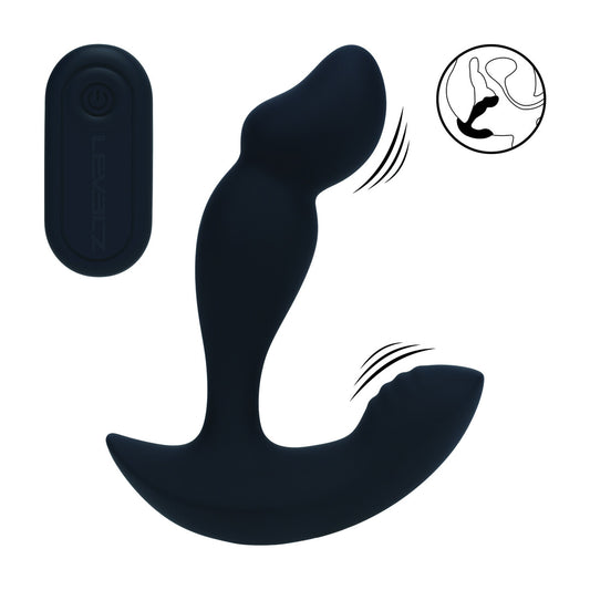 Estimulador Prostático De Silicona Líquida Vibrante De Doble Motor Con Control Remoto Negro