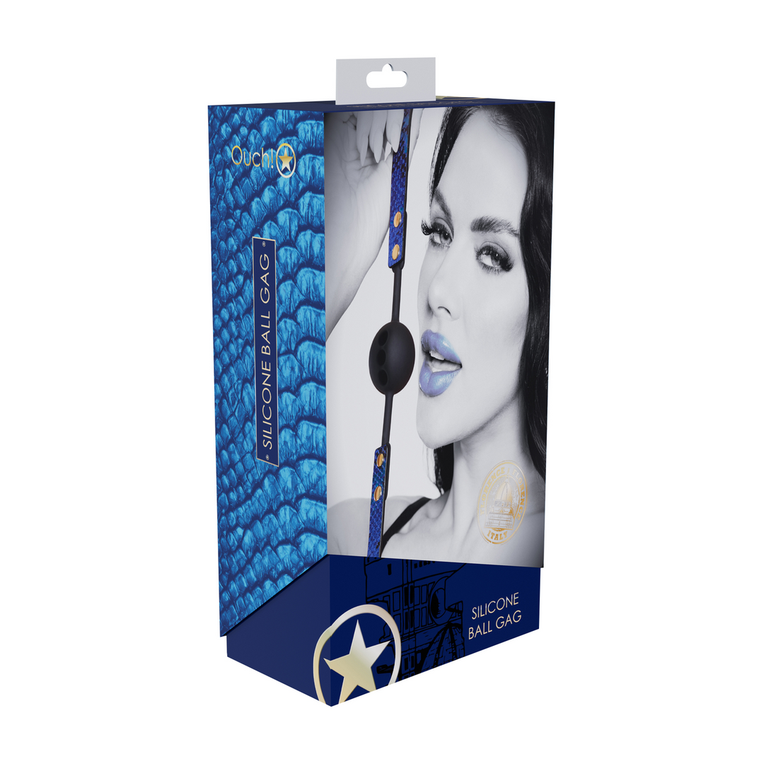 Ouch! Florence Collection Silicone Ball Gag Blue