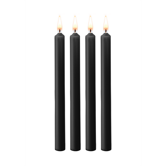 Teasing Wax Candles 4 Pieces Large Black
