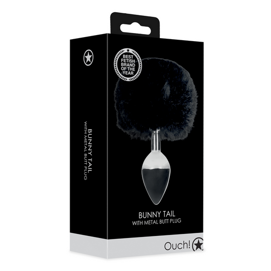 Ouch! Metalen Buttplug Met Staart Zwart