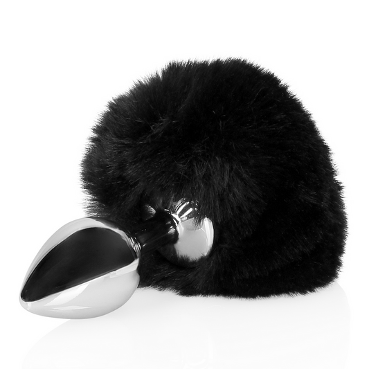 Ouch! Metalen Buttplug Met Staart Zwart