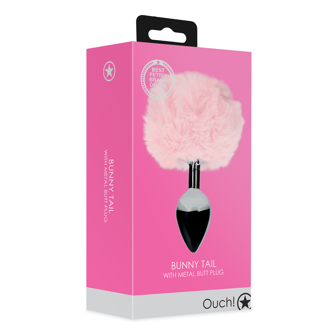 Bunny Tail With Metal Butt Plug Pink