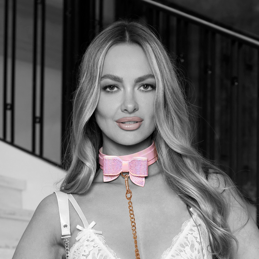 Ouch! Paris Collection Collar With Leash Pink