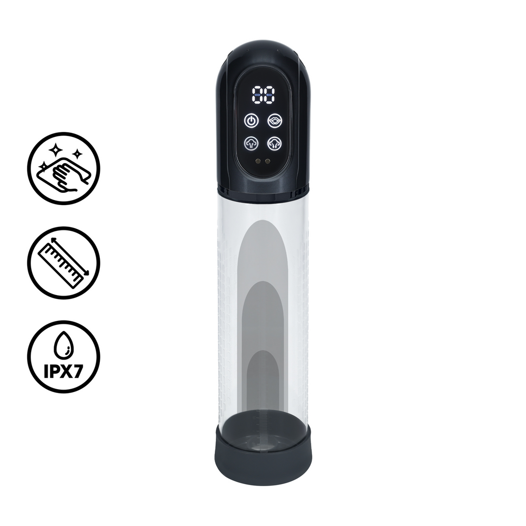 Pumped Engage Automatic Waterproof Penis Pump And Masturbator Gun Metal