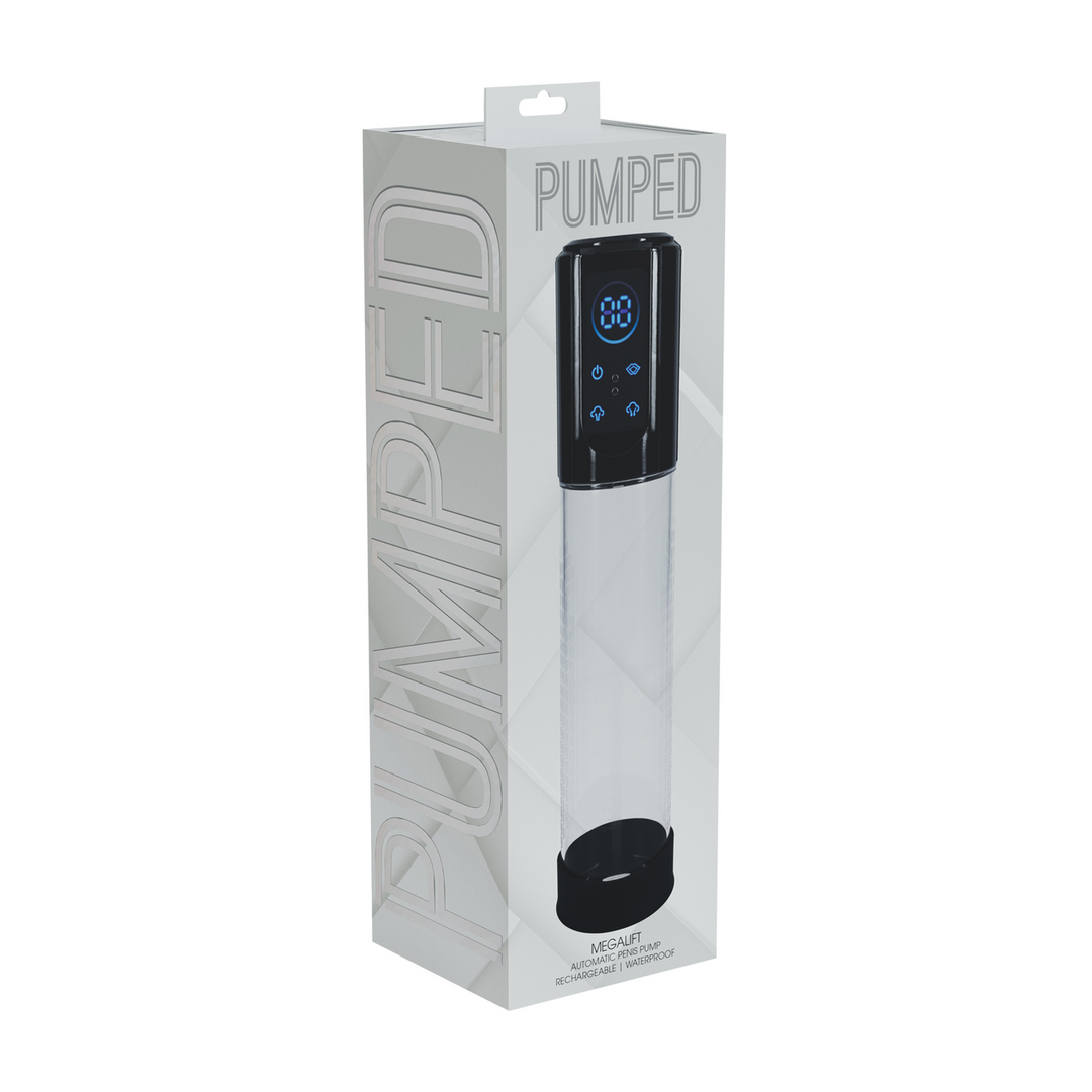 Pumped Megalift Automatic Waterproof Penis Pump Black