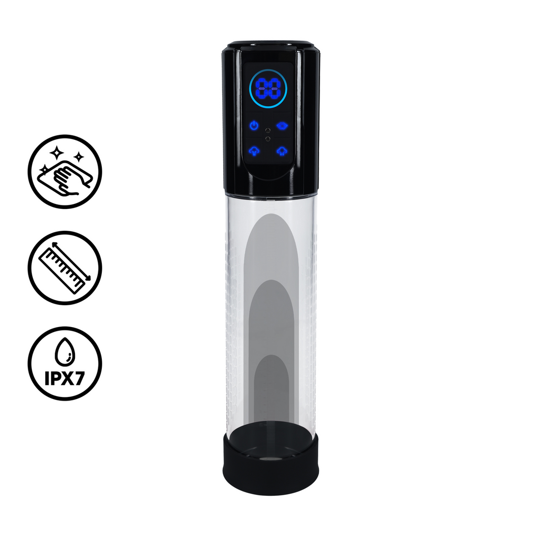 Pumped Megalift Automatic Waterproof Penis Pump Black