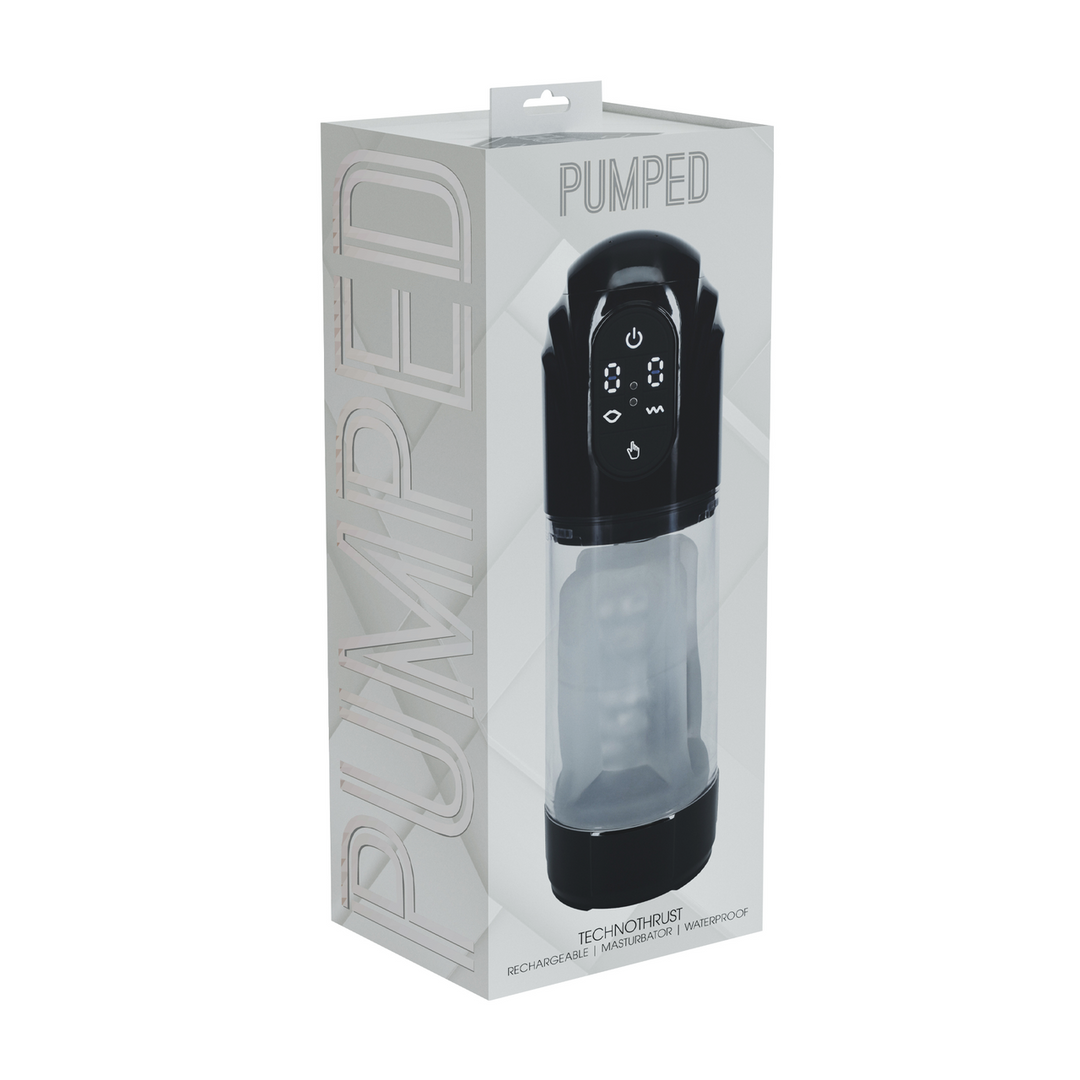 Pumped Technothrust Automatic Waterproof Masturbator Pump Black
