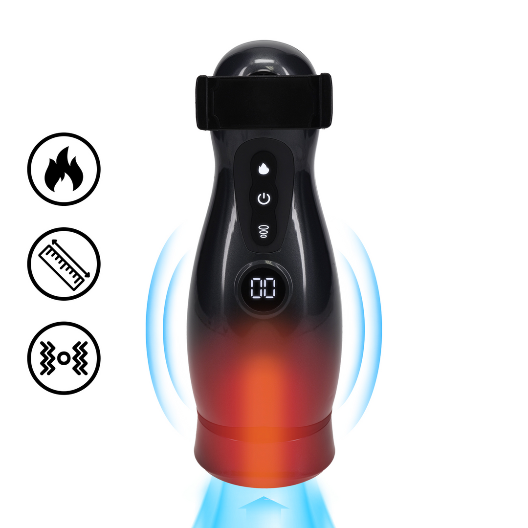 Pumped Virtuo Suction And Vibration Masturbator Pump With Phone Attachment Gun Metal